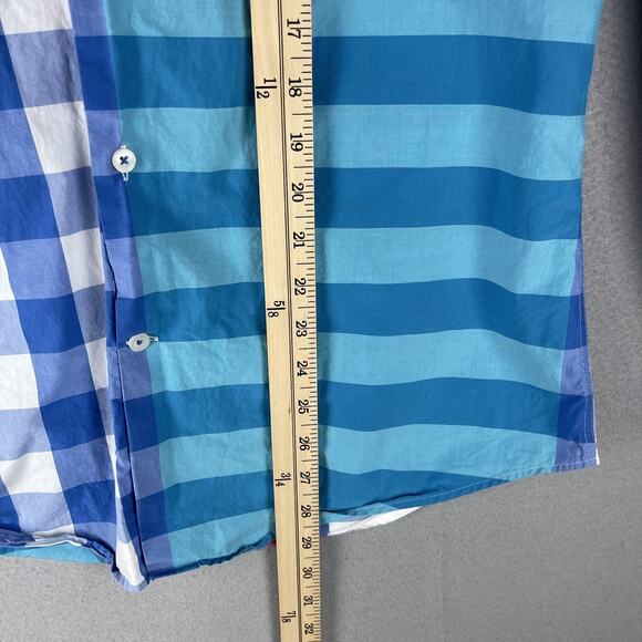 Hawes & Curtis Brandon Shirt Mens Medium Plaid Slim Fit Button Up Long Sleeve - Picture 8 of 13